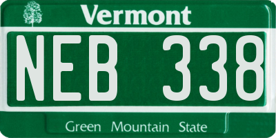 VT license plate NEB338