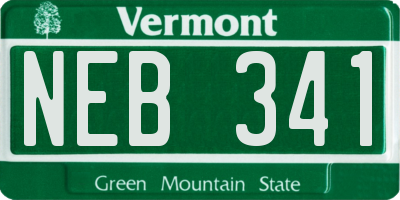 VT license plate NEB341