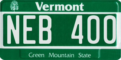 VT license plate NEB400