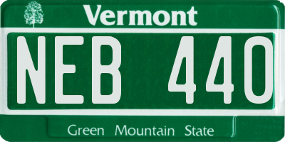 VT license plate NEB440
