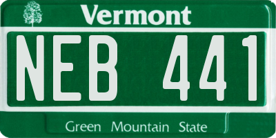 VT license plate NEB441