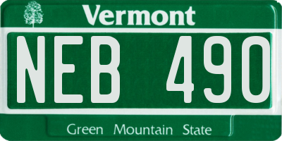 VT license plate NEB490