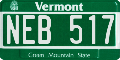 VT license plate NEB517