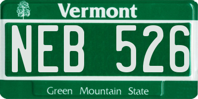 VT license plate NEB526