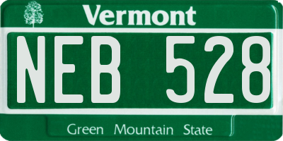 VT license plate NEB528