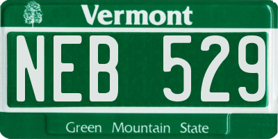 VT license plate NEB529