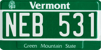 VT license plate NEB531