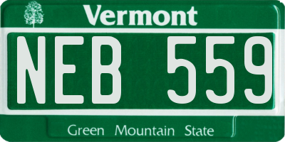 VT license plate NEB559