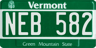 VT license plate NEB582