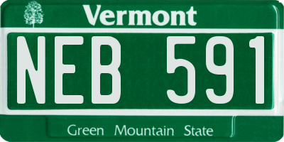 VT license plate NEB591