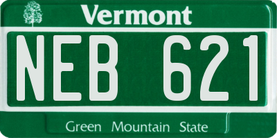 VT license plate NEB621