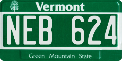 VT license plate NEB624