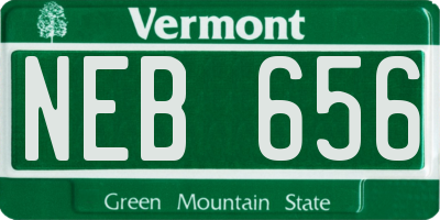 VT license plate NEB656