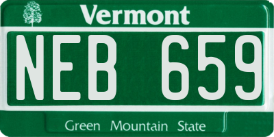 VT license plate NEB659