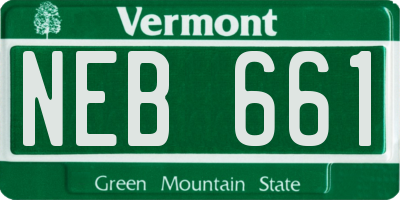 VT license plate NEB661
