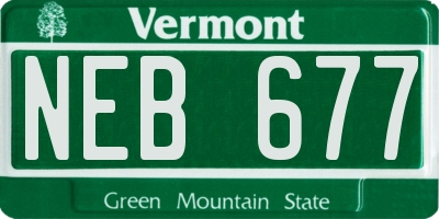 VT license plate NEB677