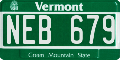 VT license plate NEB679