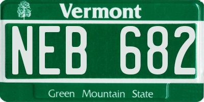 VT license plate NEB682