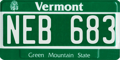 VT license plate NEB683