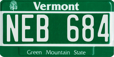 VT license plate NEB684