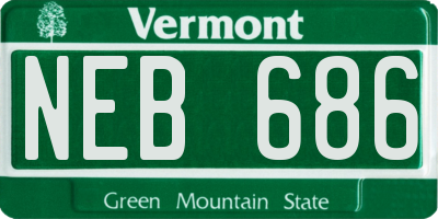 VT license plate NEB686