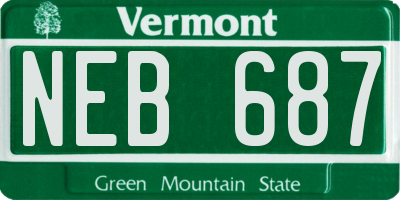 VT license plate NEB687