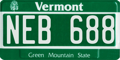 VT license plate NEB688