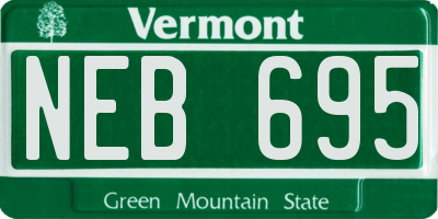 VT license plate NEB695
