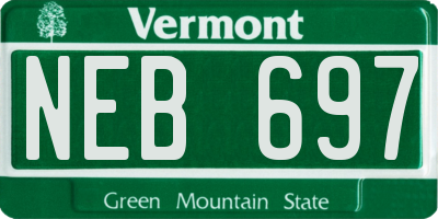 VT license plate NEB697