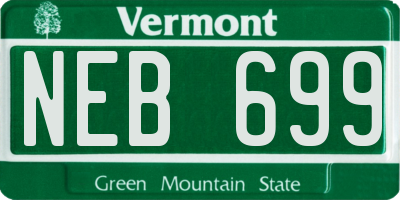 VT license plate NEB699