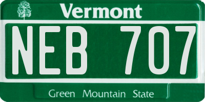 VT license plate NEB707