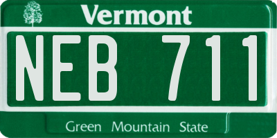 VT license plate NEB711