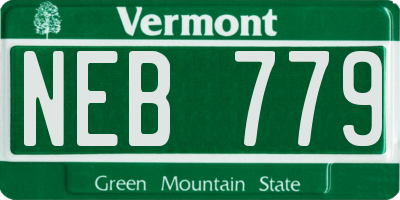 VT license plate NEB779