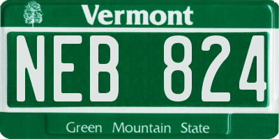 VT license plate NEB824