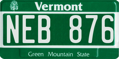 VT license plate NEB876