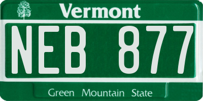 VT license plate NEB877