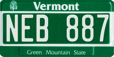 VT license plate NEB887
