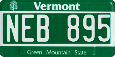 VT license plate NEB895