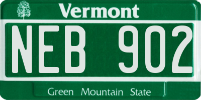 VT license plate NEB902