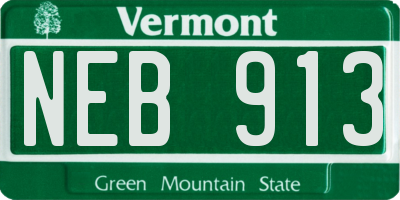 VT license plate NEB913