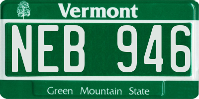 VT license plate NEB946