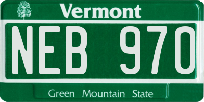 VT license plate NEB970