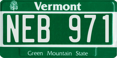 VT license plate NEB971