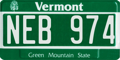 VT license plate NEB974