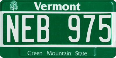 VT license plate NEB975