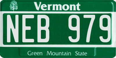 VT license plate NEB979
