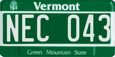 VT license plate NEC043