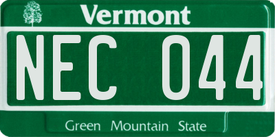 VT license plate NEC044