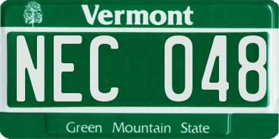 VT license plate NEC048