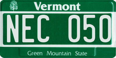 VT license plate NEC050